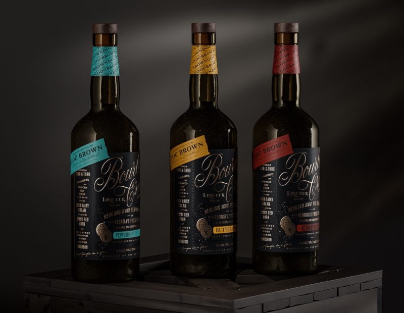 Doc Brown Farm and Distillers bourbon cream bottles