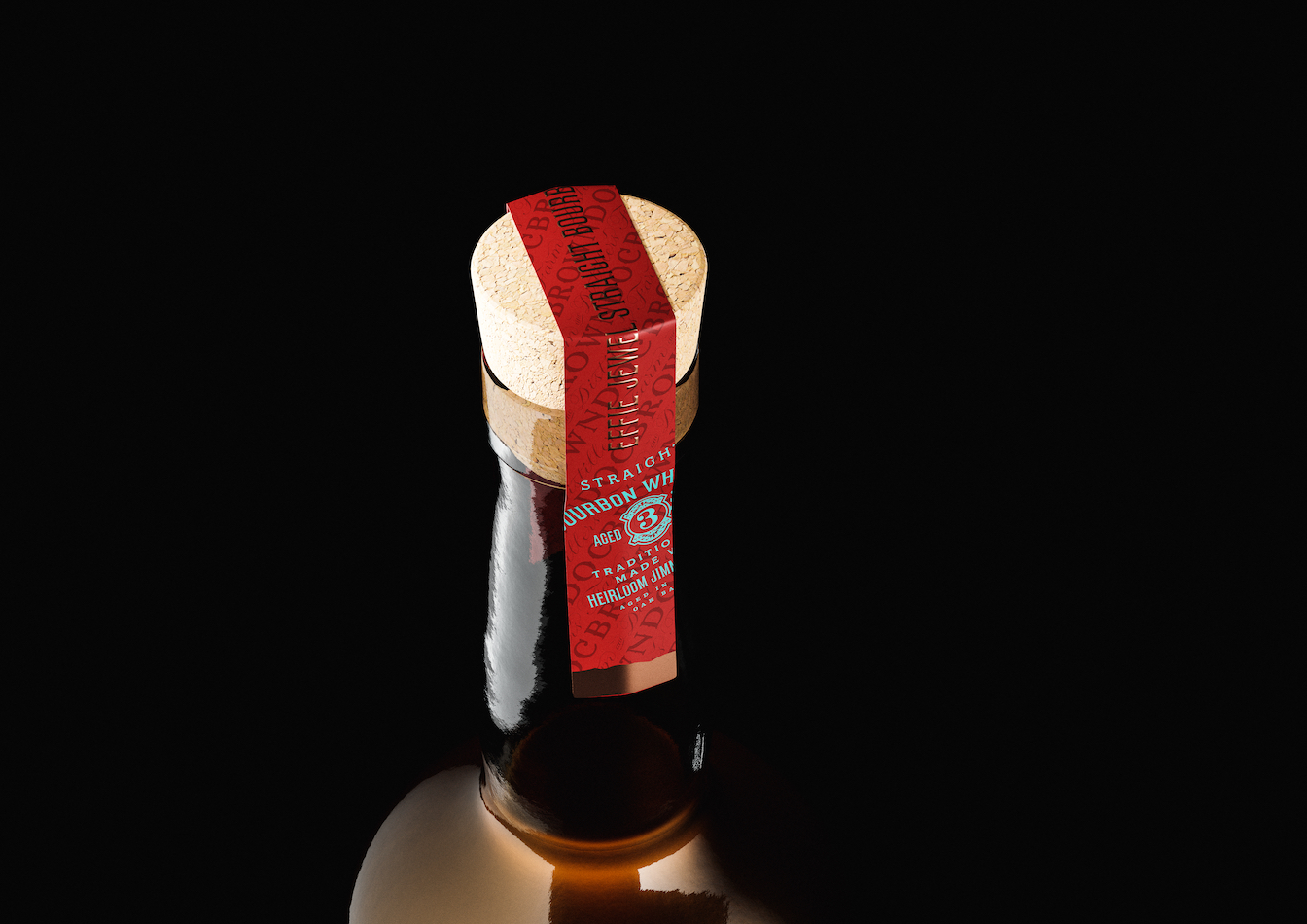 Effie Jewel Straight Bourbon Whiskey from Doc Brown Farm and distillers, cork stopper and seal image