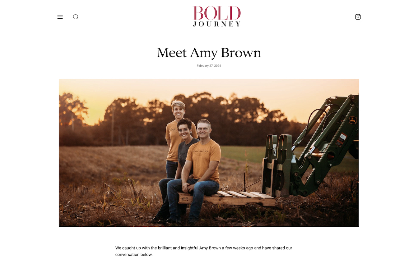 Amy Brown featured on the Bold Journey website