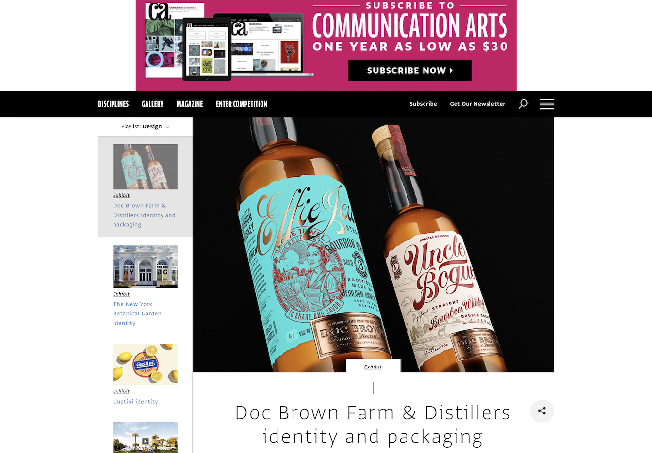 Doc Brown Farm & Distillers on the Communication Arts website