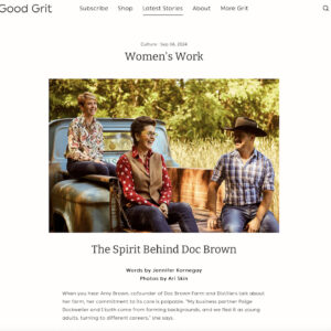 Good Grit article about Doc Brown Farm and Distillers screenshot